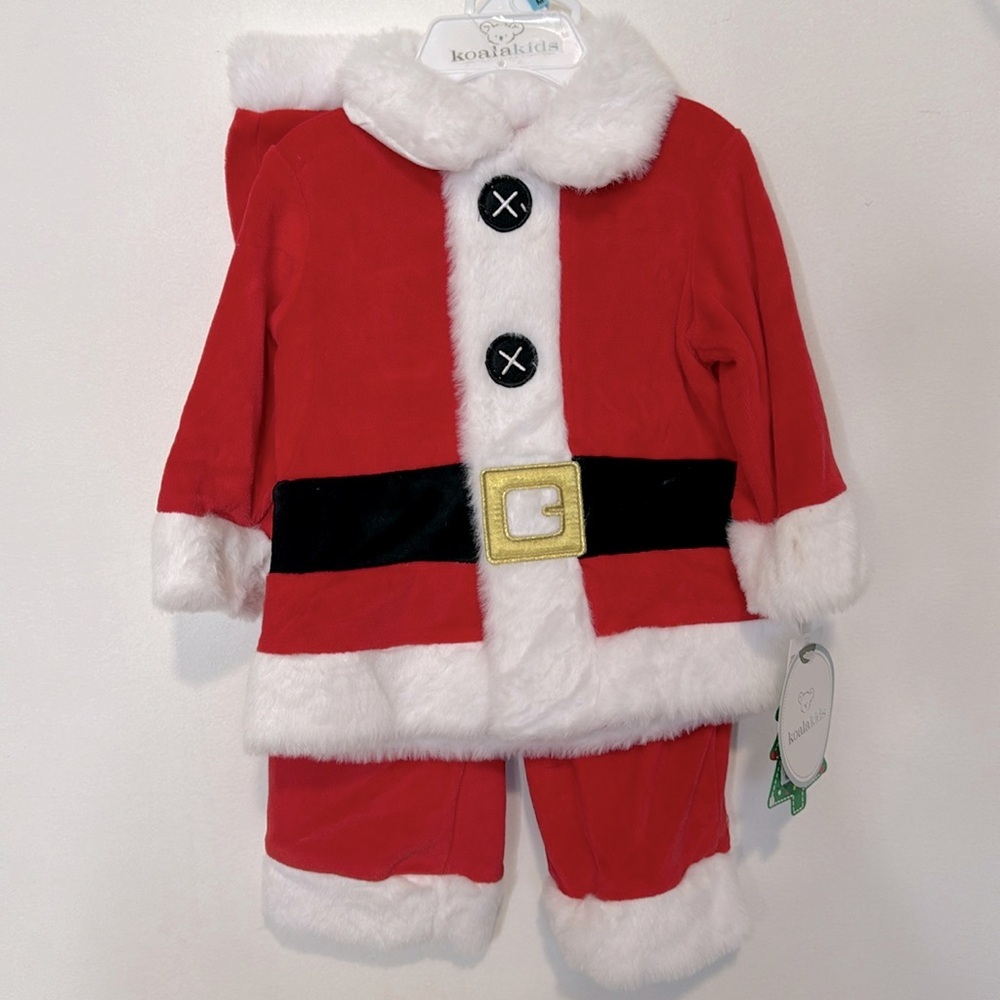 New Koala Kids Baby Size 3-6 months Santa Christmas 3 piece outfit